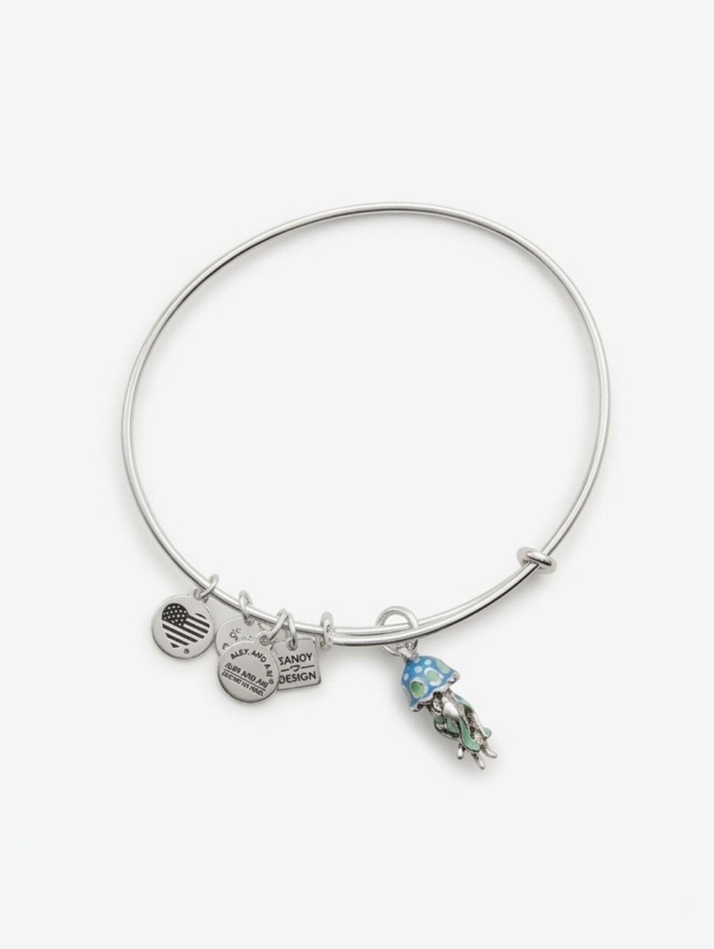 Alex & Ani Jelly Fish Expandable Rafaelian Silver Bangle Bracelet